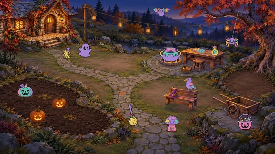 Snímek z hraní: Halloween Courtyard