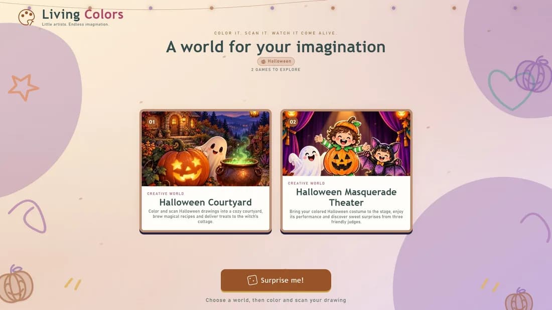 Halloweenské menu pro Living Drawings